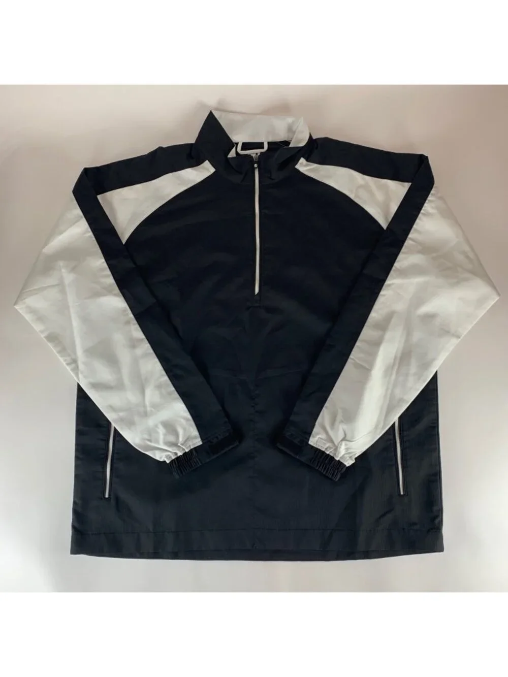 FootJoy Golf Black White Long Sleeve Lightweight Pullover Jacket Mens Large